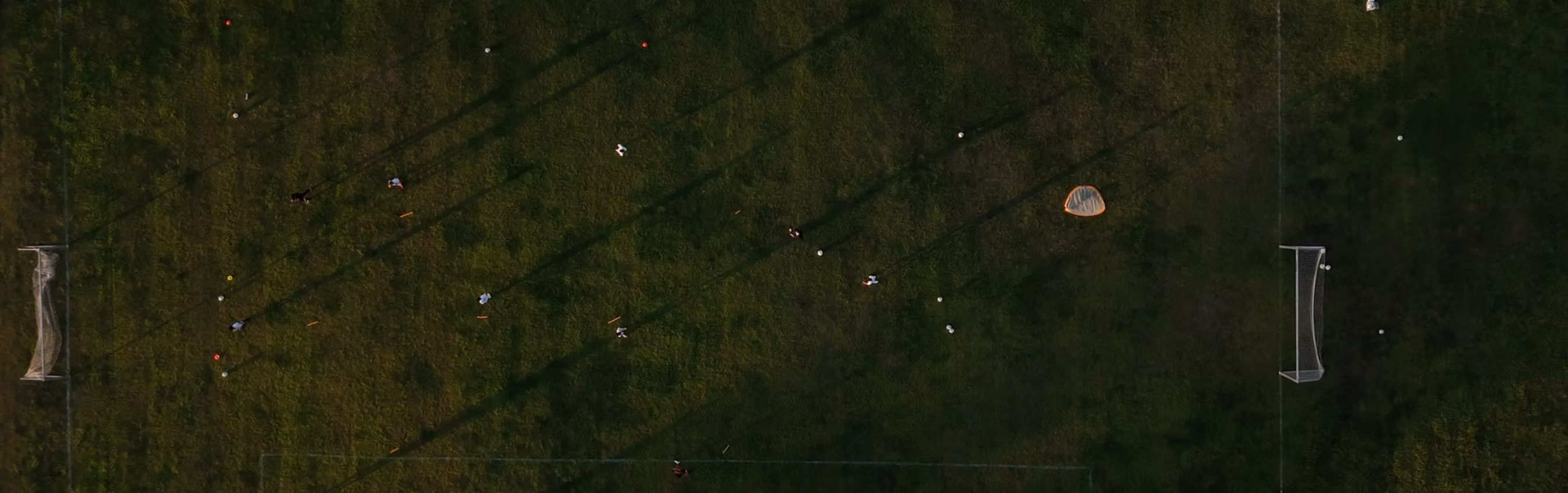 Aerial view of the Gioca Soccer Academy training pitch