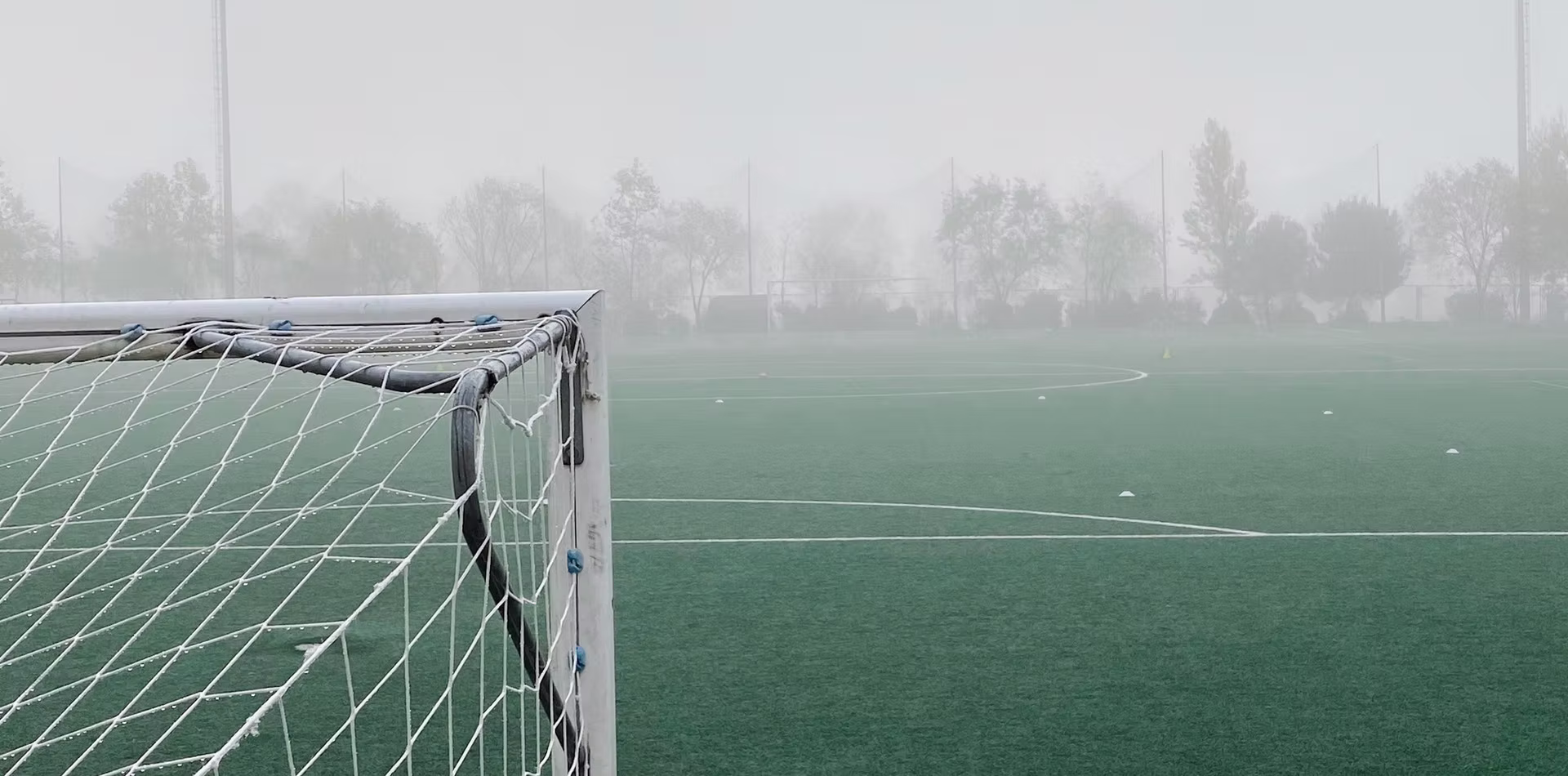 A misty Gioca training pitch before an early kickoff
